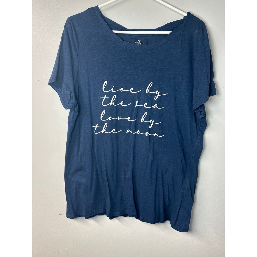 Sperry | Navy Blue Live By The Sea Graphic T-Shirt | Size XL